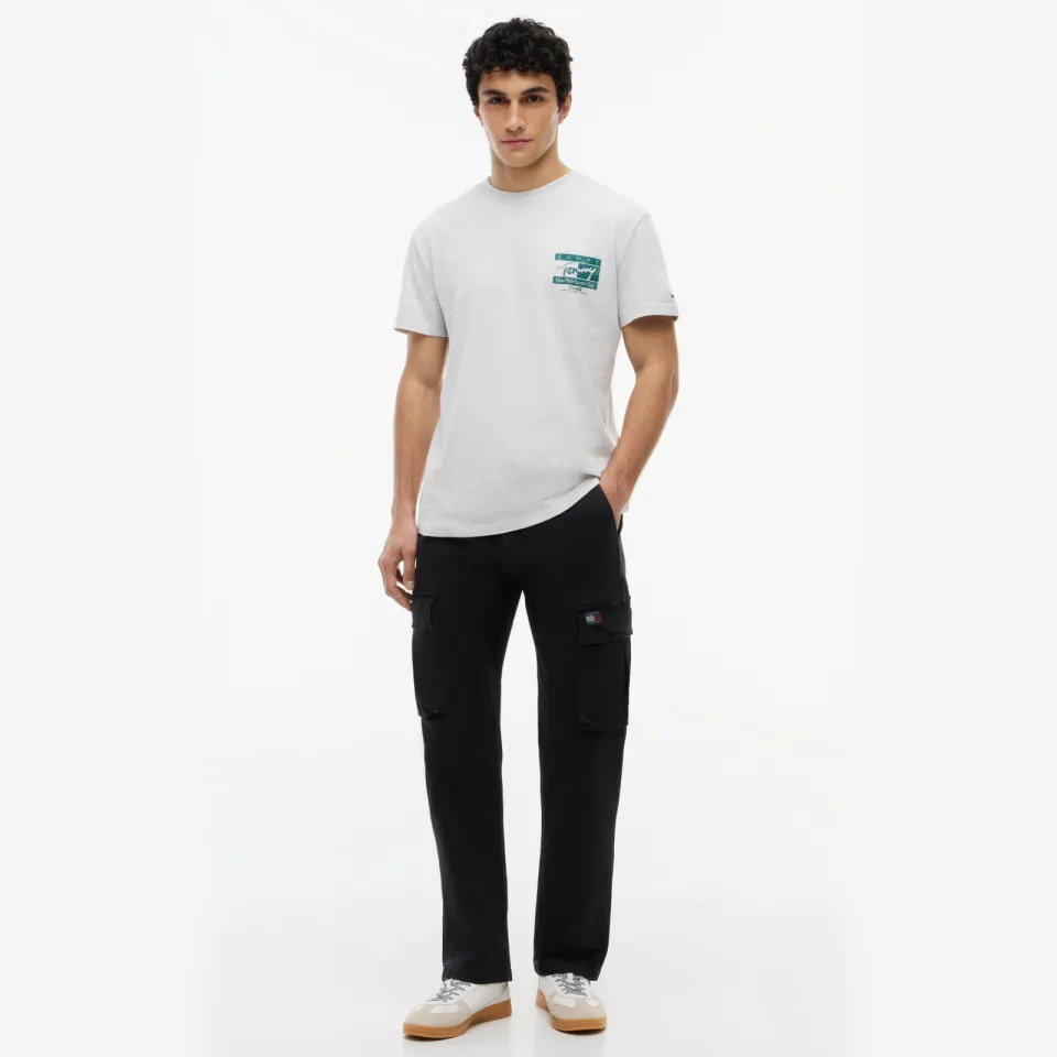 Tommy Jeans regular fit T-shirt met backprint - grijs Ice Grey Heather