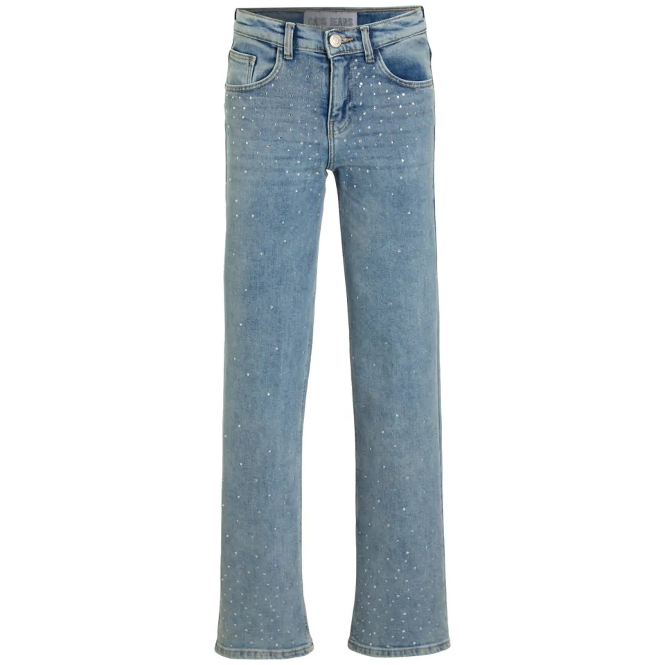 Cars high waist straight leg jeans YARA met all over print rhinestone blue, foto 2