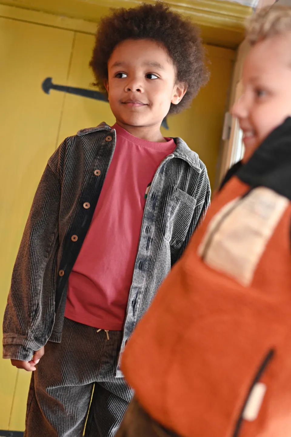 Sturdy corduroy overshirt Mountain top antraciet, foto 8