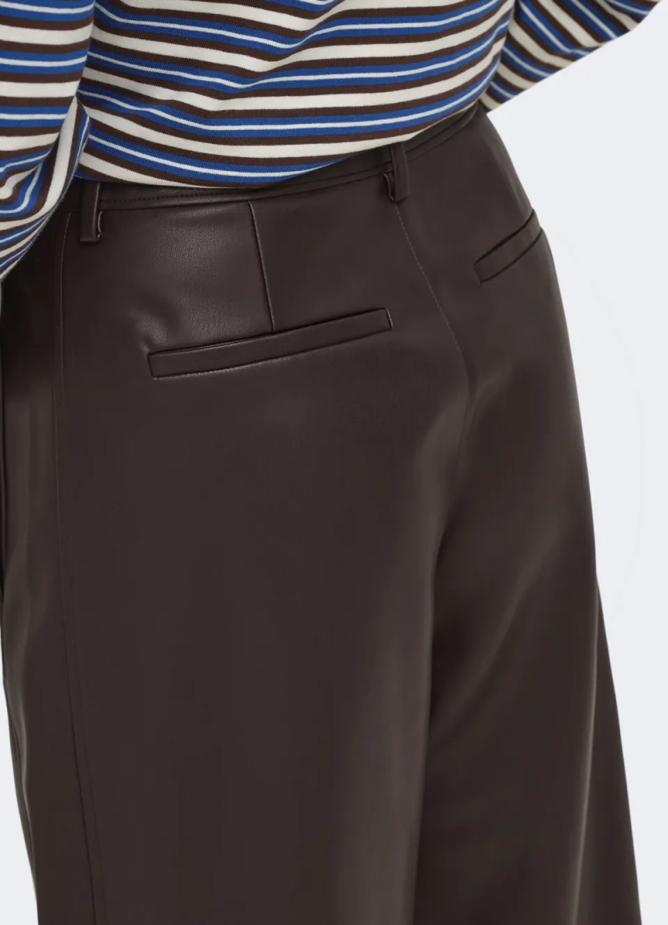Only Neli wide leg broek donkerbruin, foto 7