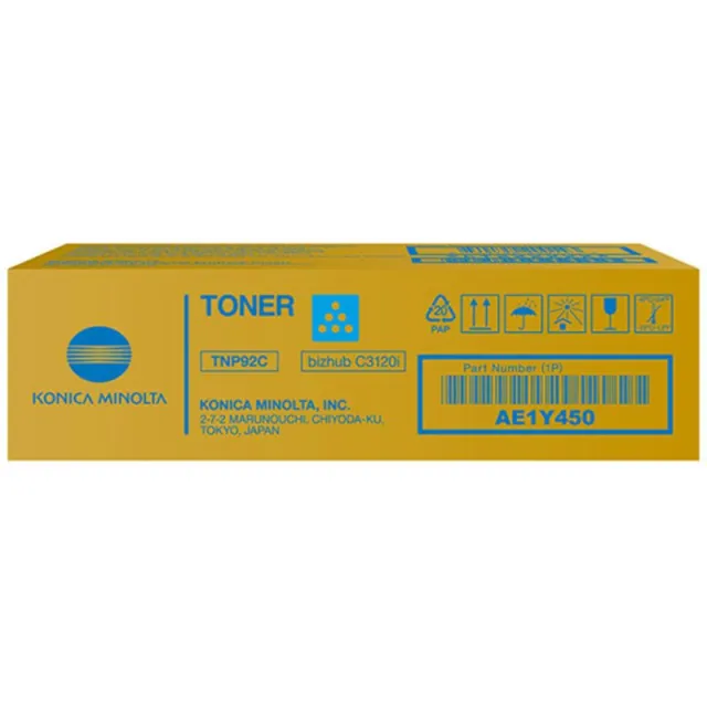 Konica-Minolta Konica Minolta TNP-92C (AE1Y450) Toner Cyaan