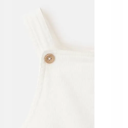 Mango Kids corduroy tuinbroek wit, foto 3