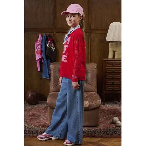 Z8 kids wide leg jeans Mosa Medium blue denim, foto 4