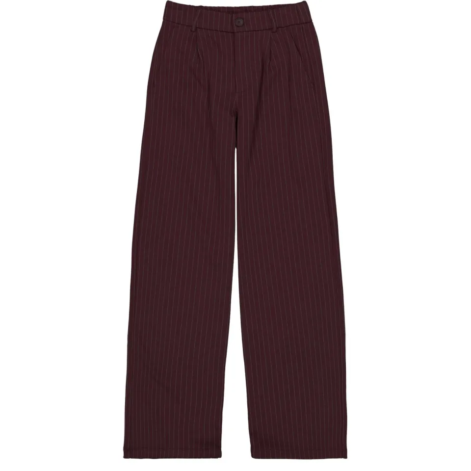 Garcia casual broek met krijtstreep donkerrood, foto 2