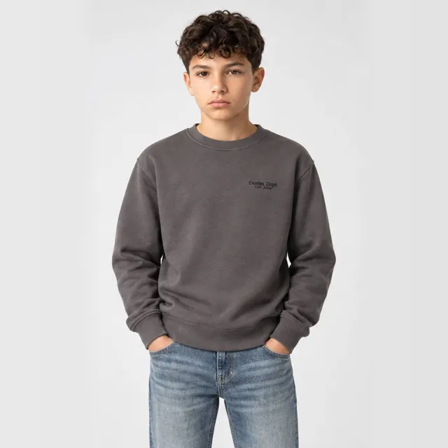 Cars rechtvallende sweater met backprint - antraciet