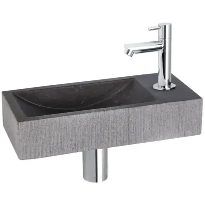Differnz Fonteinset Mix&match Set Ribble Recht Chroom Zwart