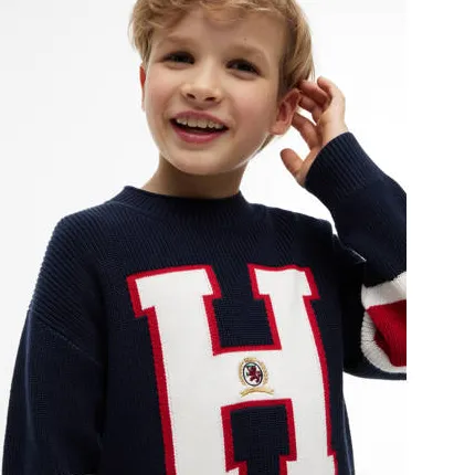 Tommy Hilfiger sweater met print - donkerblauw, foto 3