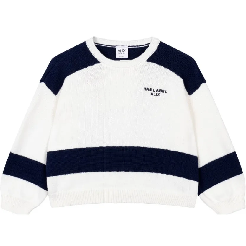 Alix The Label Alix Mini oversized gebreide trui met backprint - ecru, foto 2
