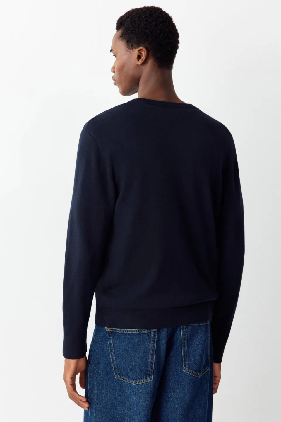 Mango TEEN katoenen oversized gebreide trui - donkerblauw, foto 7