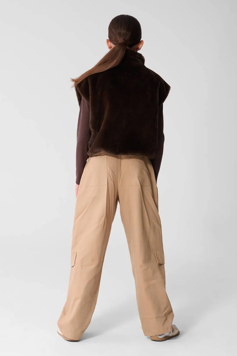 Shoeby loose fit cargobroek zand, foto 4