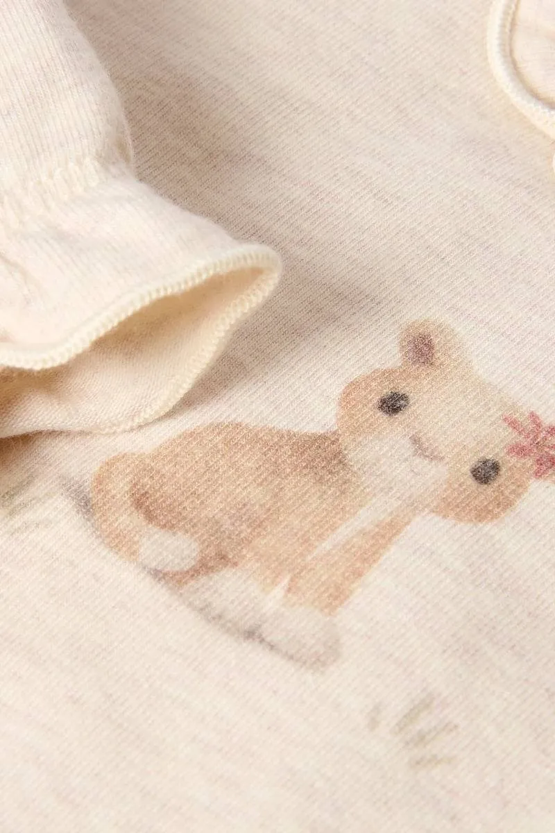 Little Dutch katoenen romper met ruches en print - beige, foto 8