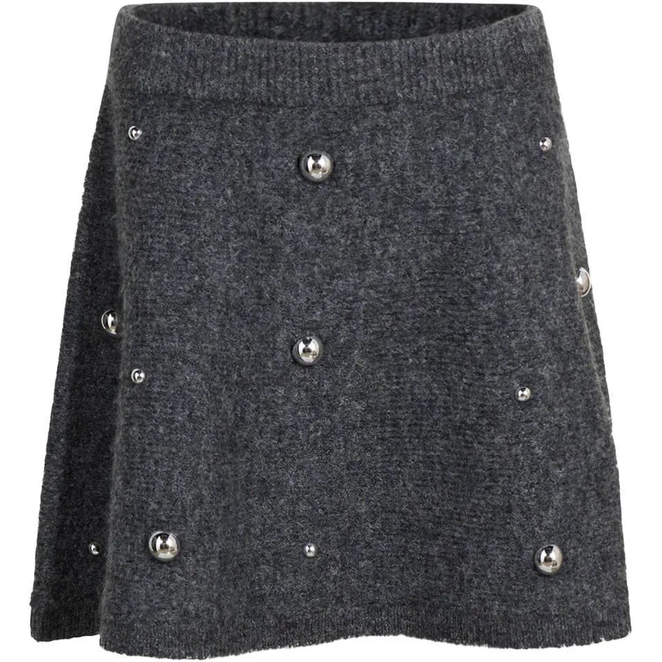 Shoeby korte rok met studs grijs, foto 2