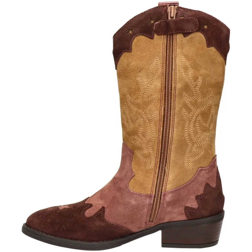 Nelson Kids western suède laarzen - bruin/roze, foto 4