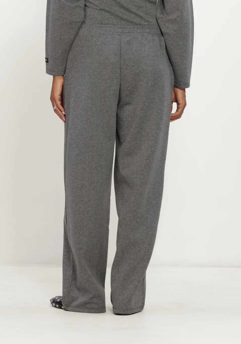 Alix The Label Dames Jeans Ladies Knitted Barrel Pants - Grijs, foto 3