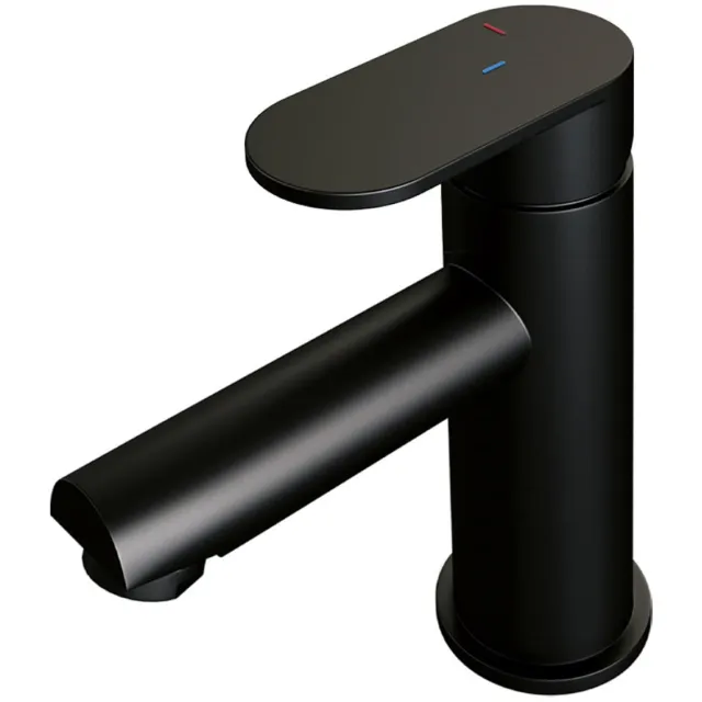 Brauer Wastafelmengkraan Brauer Black Edition Coldstart Opbouw Laag Platte Hendel Mat Zwart