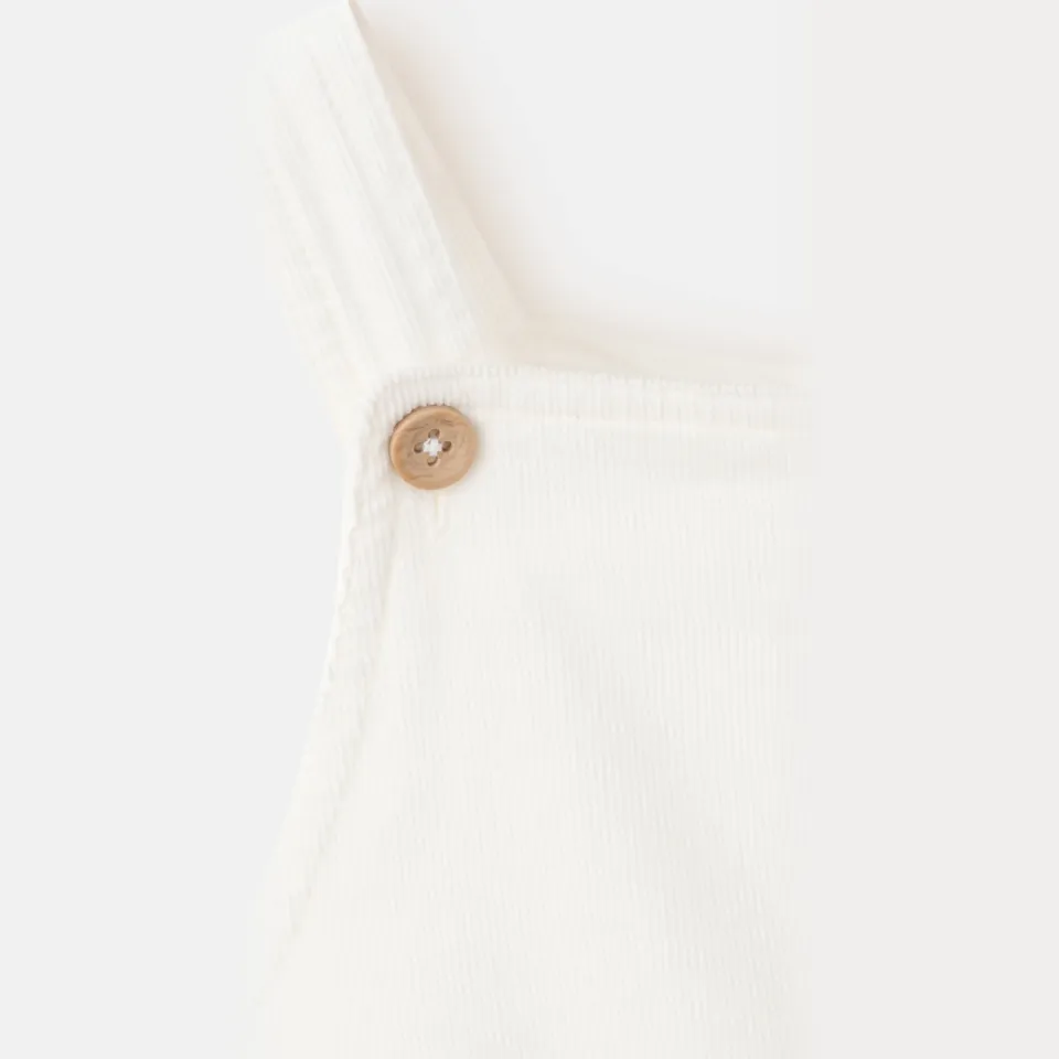 Mango Kids corduroy tuinbroek wit, foto 4