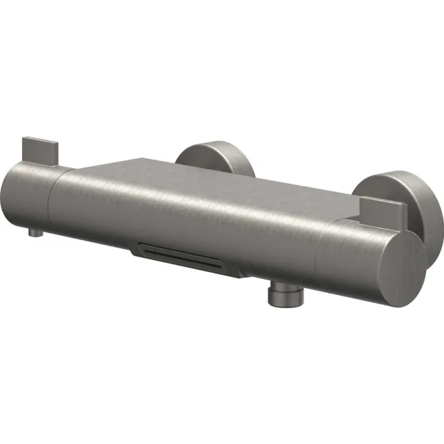 IVY Badthermostaatkraan IVY Pact Opbouw Omstel Met Cascade Uitloop Met Omstel Cooltouch Geborsteld Metal Black PVD