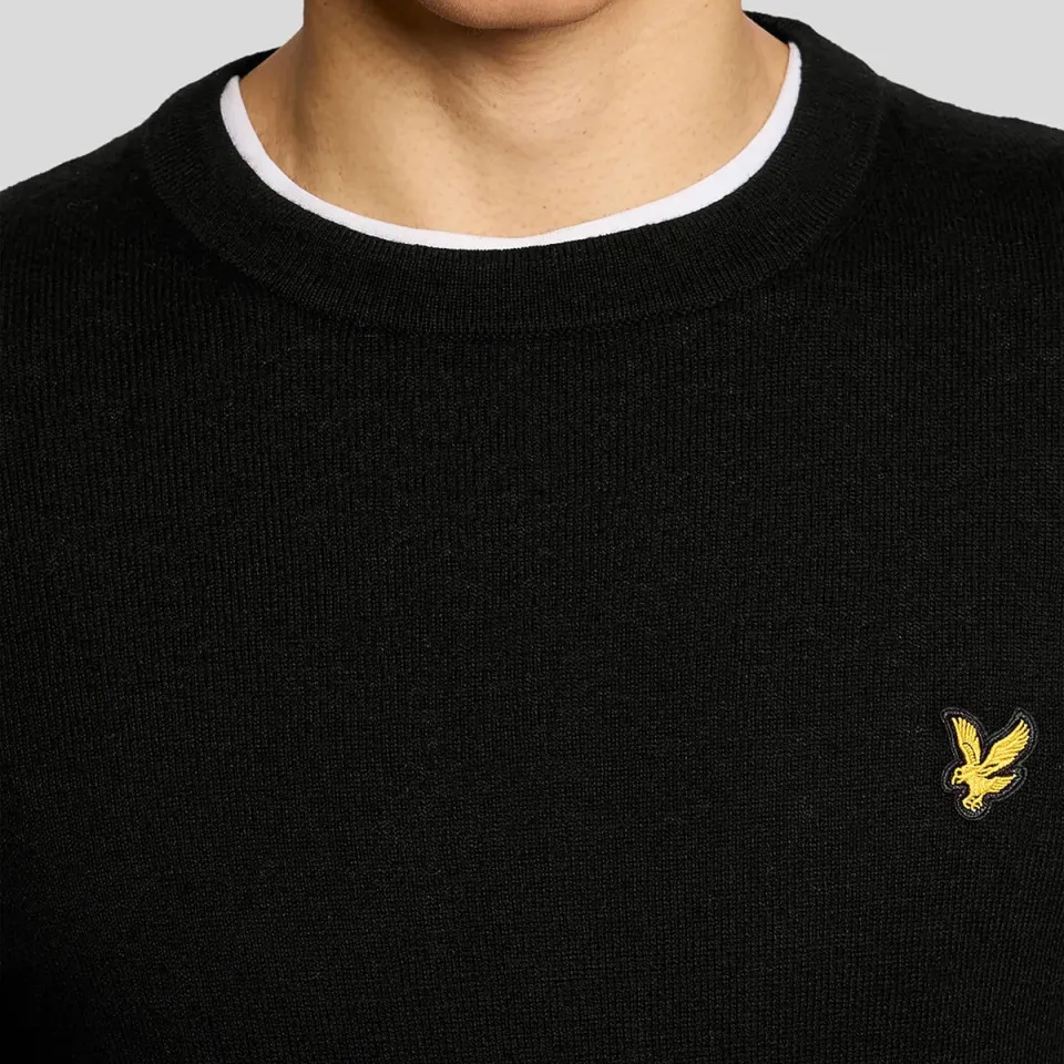 Lyle & Scott Heren Truien & Vesten Cotton Merino Crew Neck Jumper - Zwart, foto 7