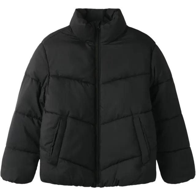 NAME IT KIDS pufferjas opstaande kraag zwart