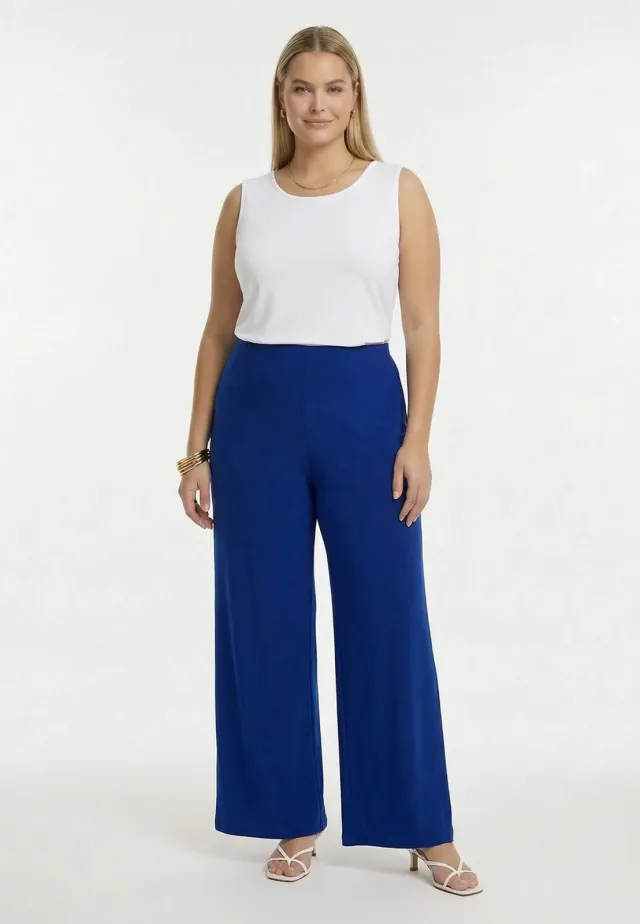 Yoek wijde broek blauw