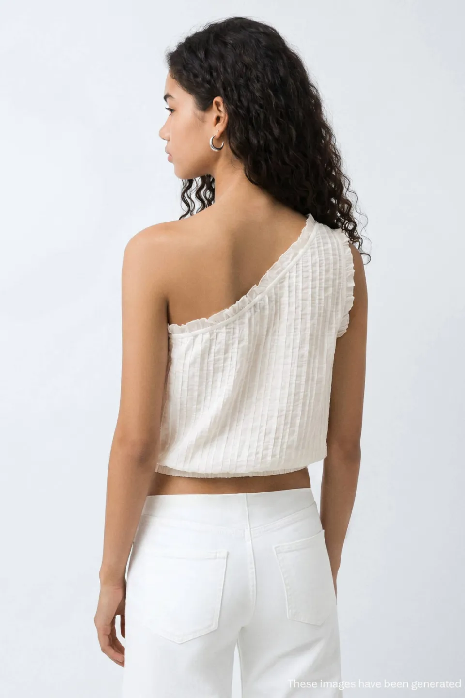 Mango Teen one shoulder top wit, foto 6