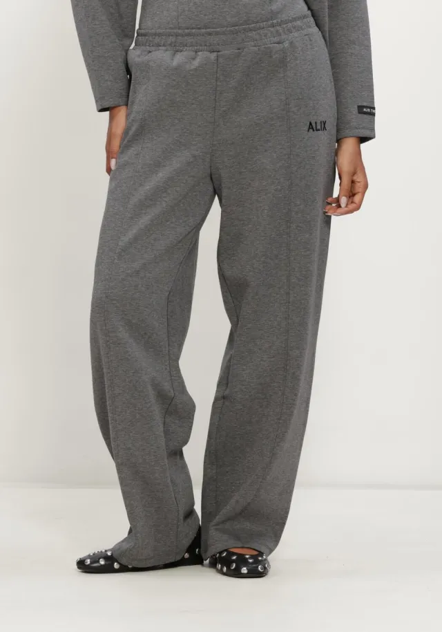 Alix The Label Dames Jeans Ladies Knitted Barrel Pants - Grijs Grijs melange