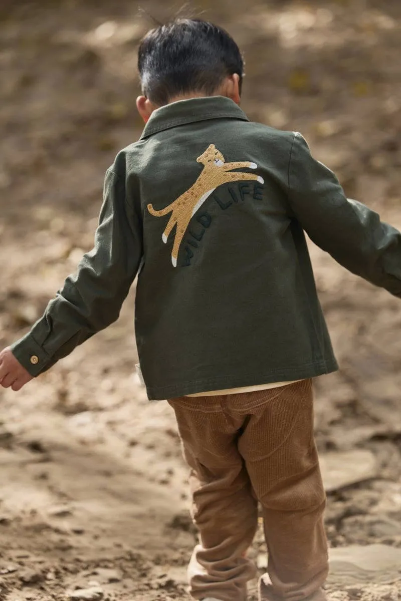 Little Dutch casual overhemd met backprint - groen, foto 6