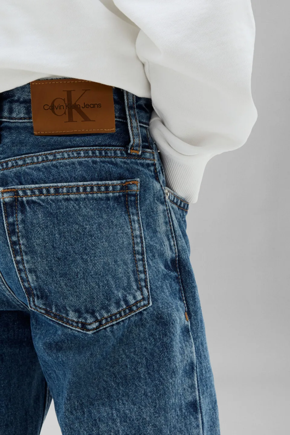 Calvin Klein straight leg jeans - mediumblauw, foto 6