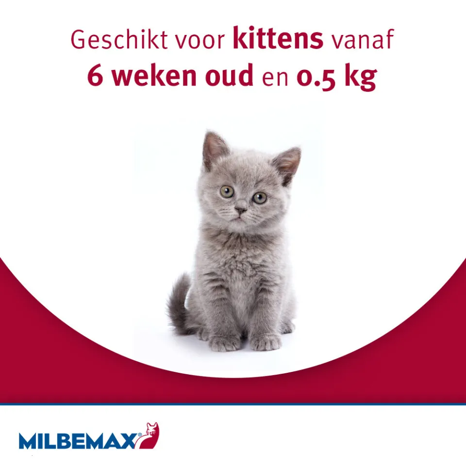 Milbemax Ontworming Tabletten Kat/Kitten 0,5 - 2 kg 2 tabletten, foto 4