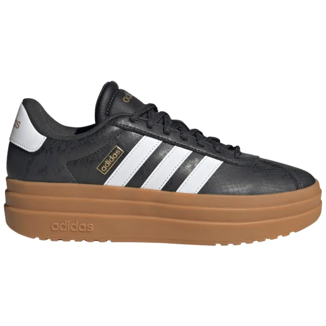 Adidas Sportswear VL Court Bold leren sneakers met plateauzool en dierenprint - antraciet/wit