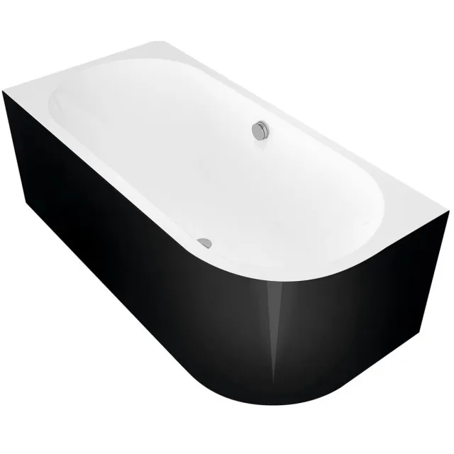 Polysan Viva ligbad asymmetrisch links zwart/wit