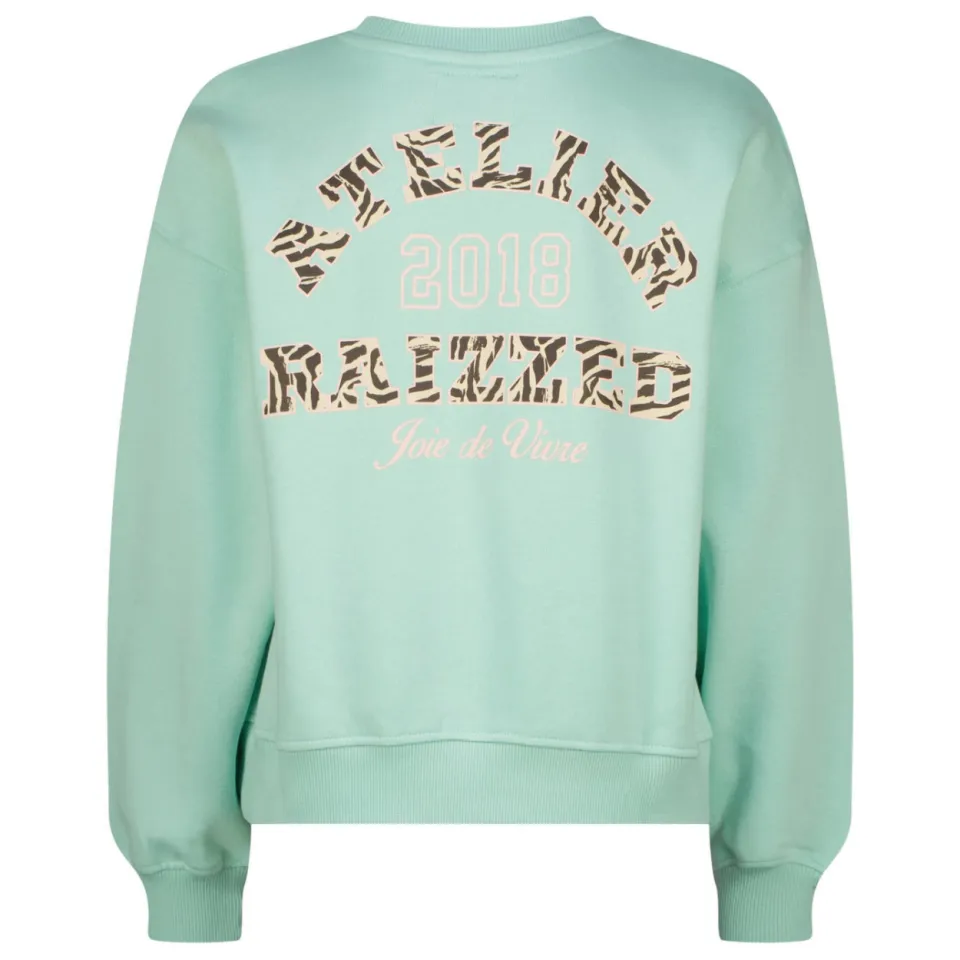 Raizzed sweater met print - mintgroen, foto 3