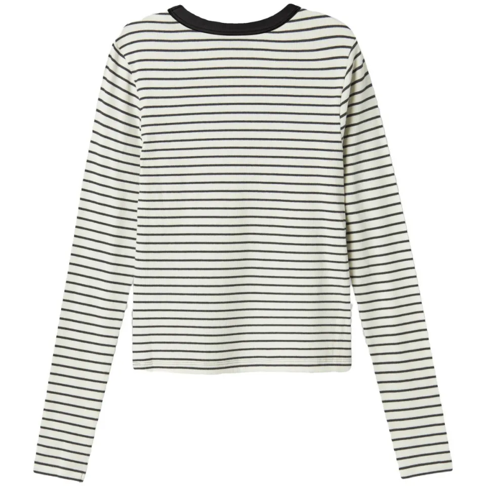 LMTD gestreepte longsleeve donkergrijs donkergrijs/wit, foto 3