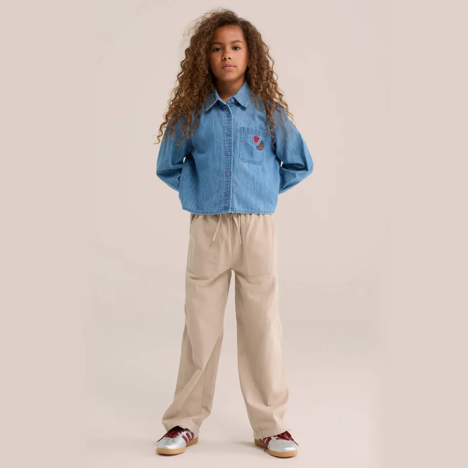 WE Fashion loose fit casual broek beige