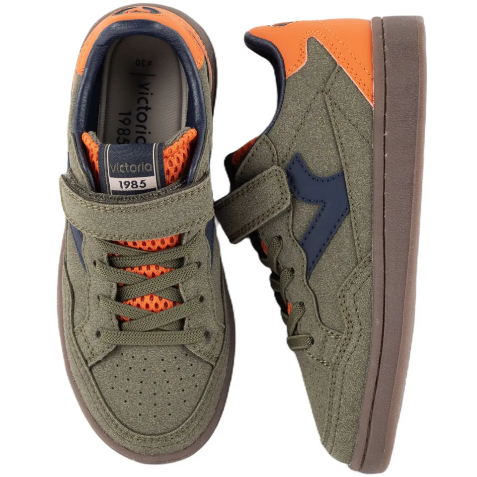Victoria sneakers - kaki/oranje, foto 2