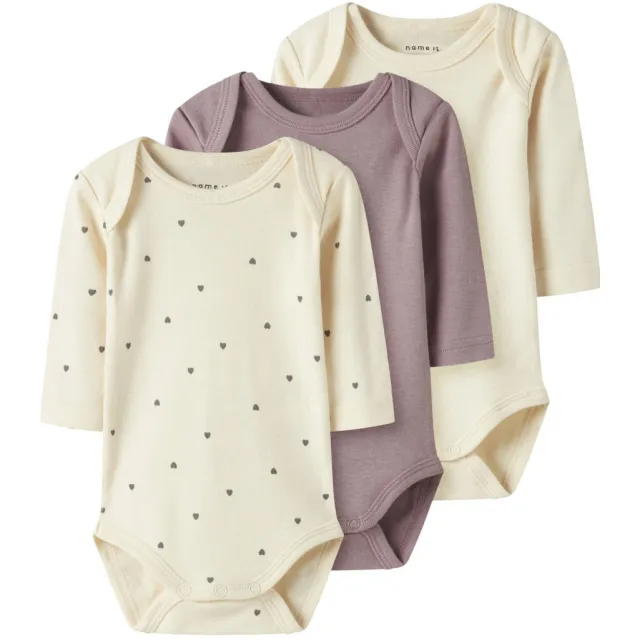 NAME IT BABY romper - mauve/ecru (set van 3), foto 2