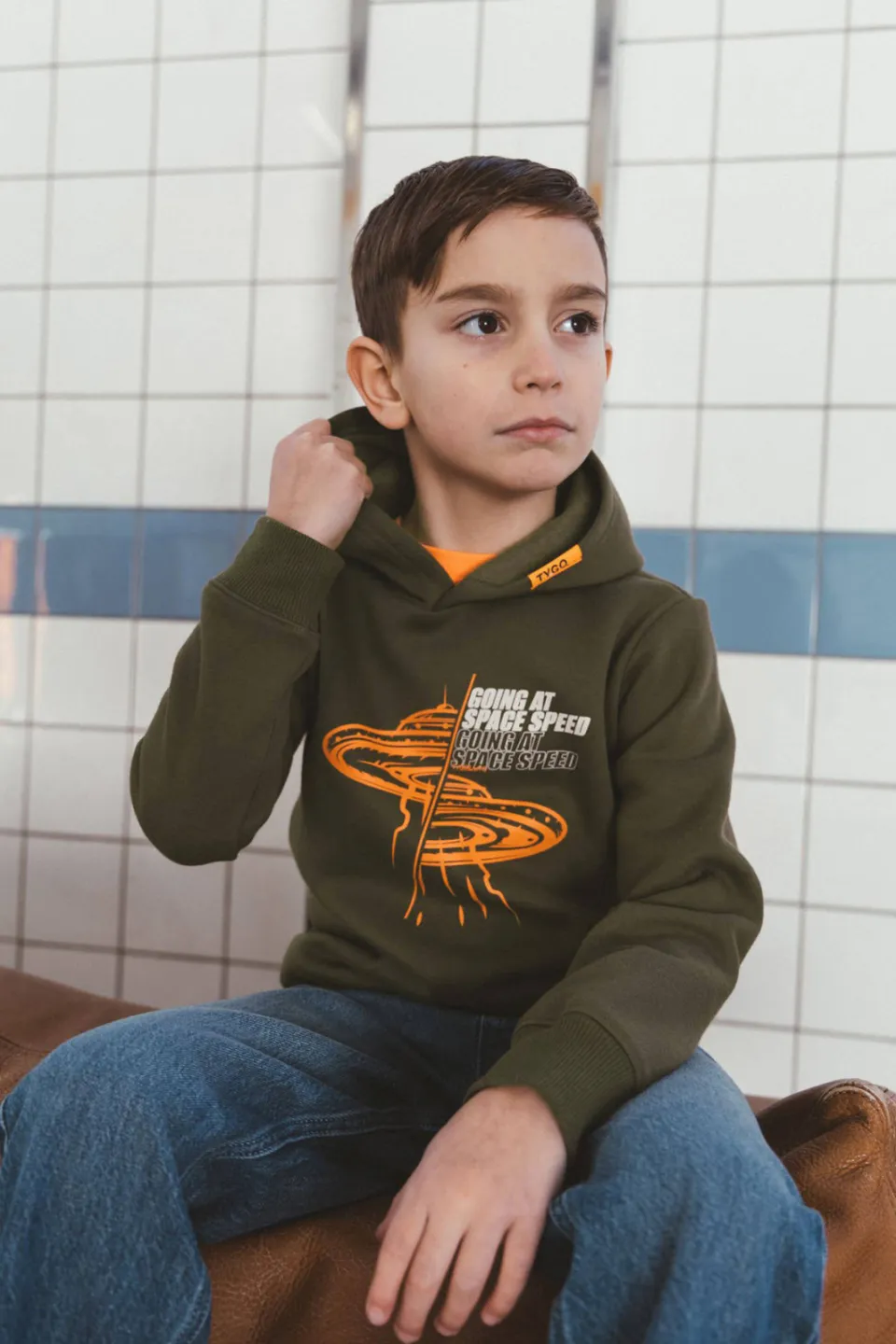 TYGO & vito hoodie met print - olijfgroen, foto 6