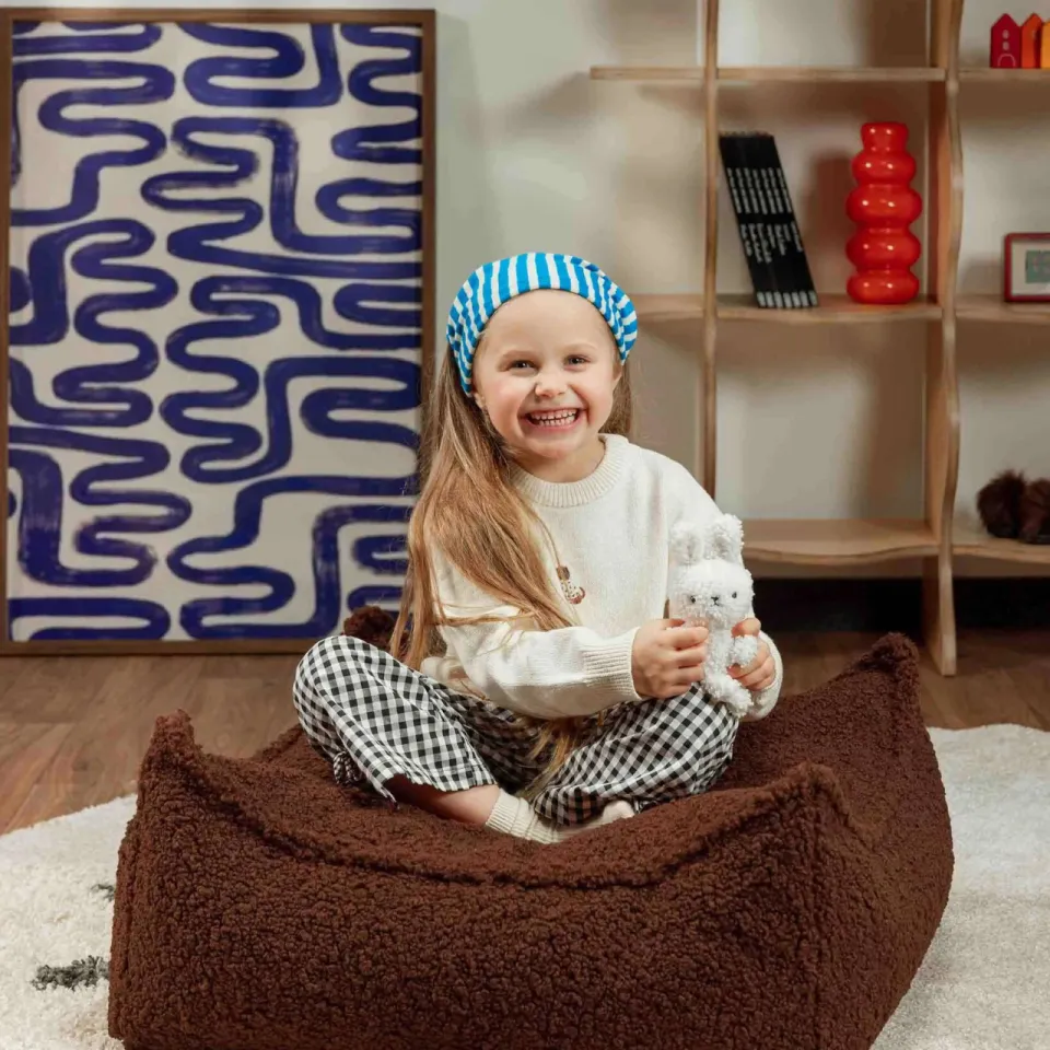Wigiwama Warm Hazelnoot Vierkante Ottoman, foto 3