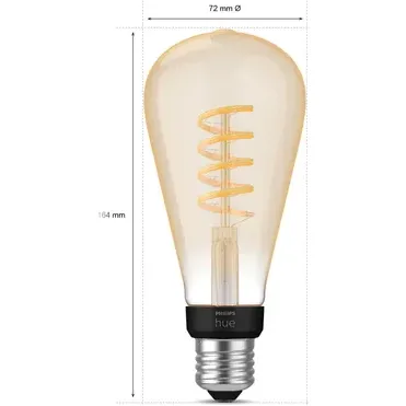 Philips Hue Ledfilamentlamp Edison St72 E27 7w Wit