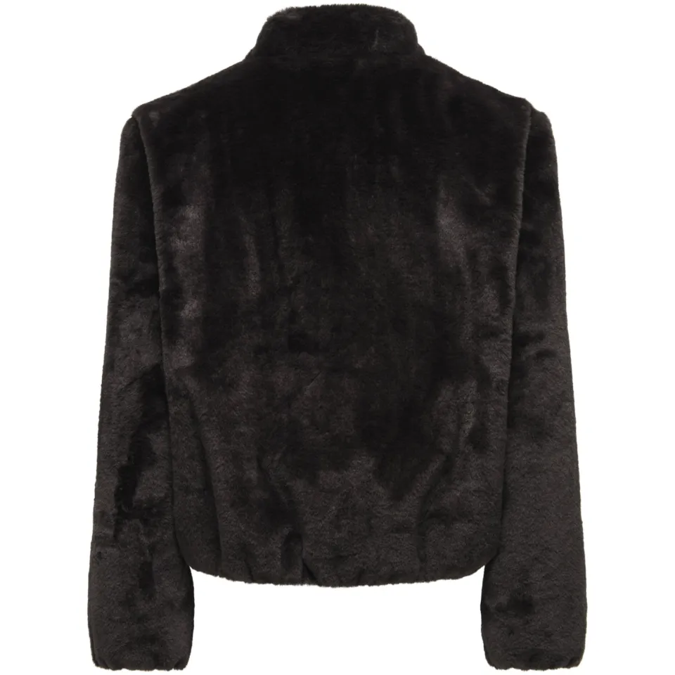 JDY faux fur jas - bruin, foto 3