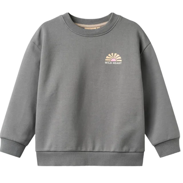 Wheat sweater met backprint - grijs
