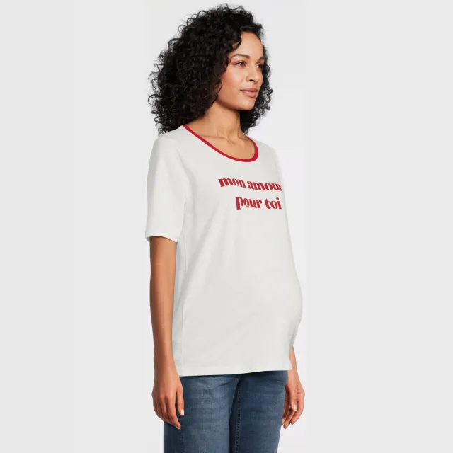 LOVE2WAIT zwangerschaps T-shirt wit, foto 3