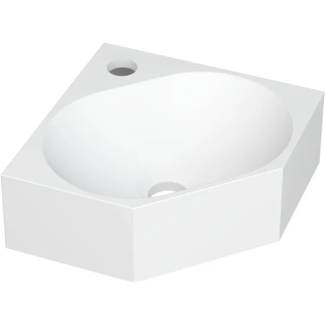 Ink Hoekfontein INK Matrix Polystone 1 Kraangat 27 x 27 x 10 cm Mat Wit 3404341
