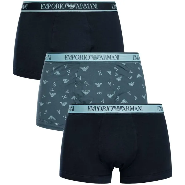 Boxers Emporio Armani Trunk 3-pack blauw
