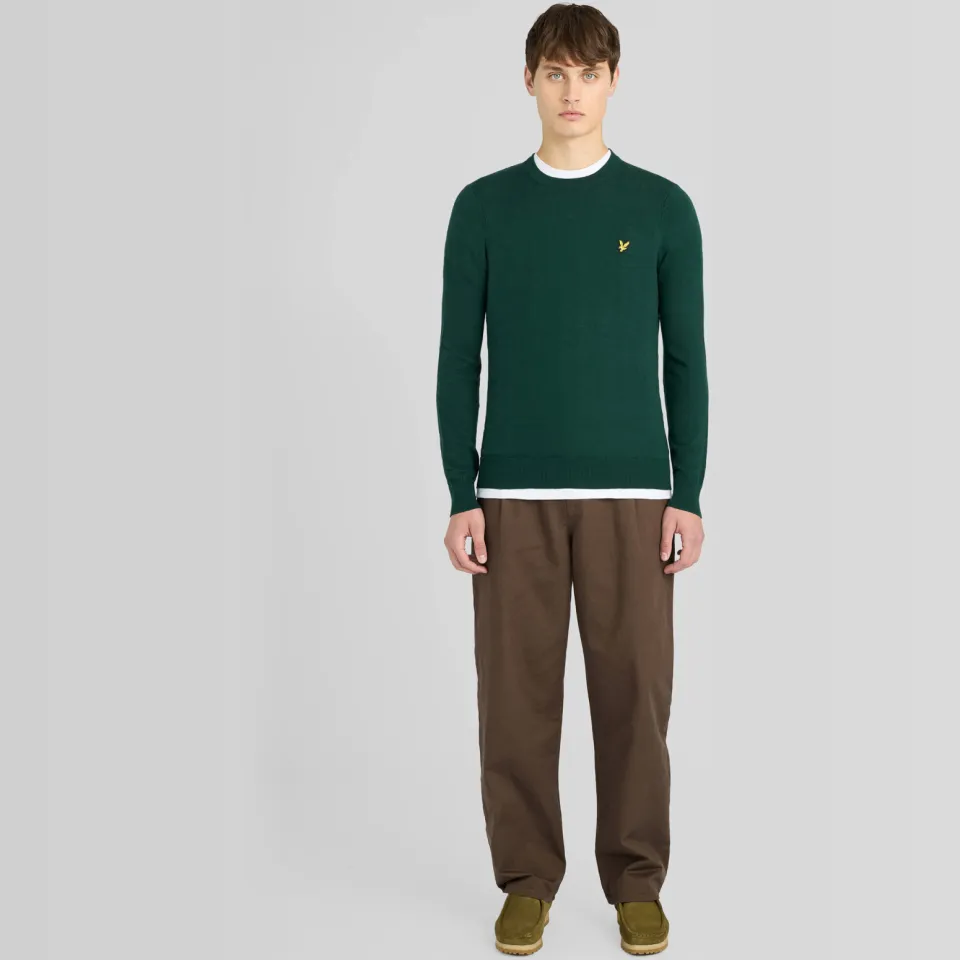 Lyle & Scott regular fit trui met wol - donkergroen, foto 4