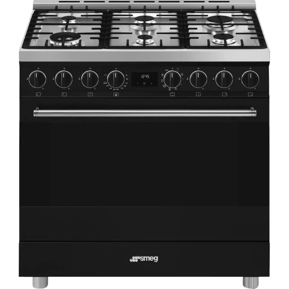 Smeg B91GMMBNLK2 gasfornuis mat zwart, foto 2