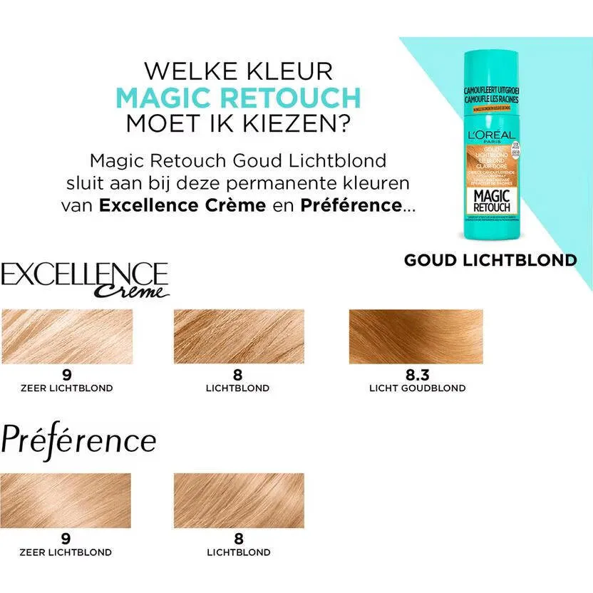 L'oréal Paris Magic Retouch 9 goud lichtblond uitgroeispray, foto 2