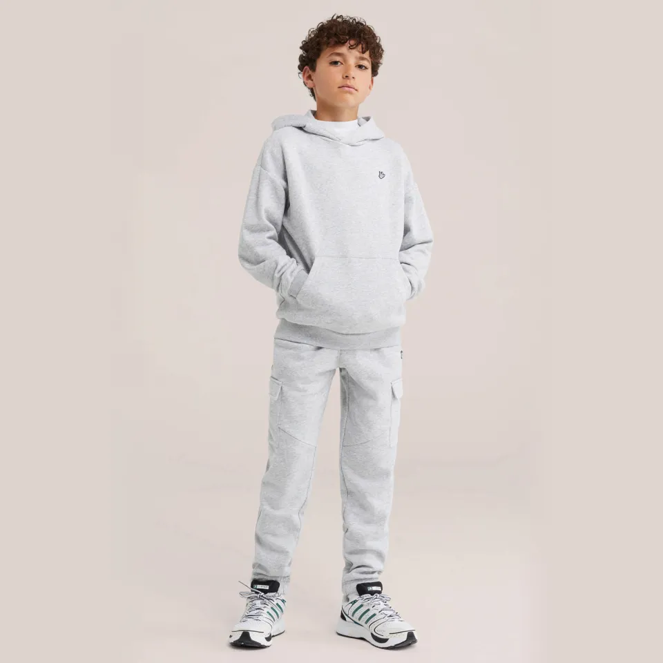 WE Fashion sweat cargobroek grijs