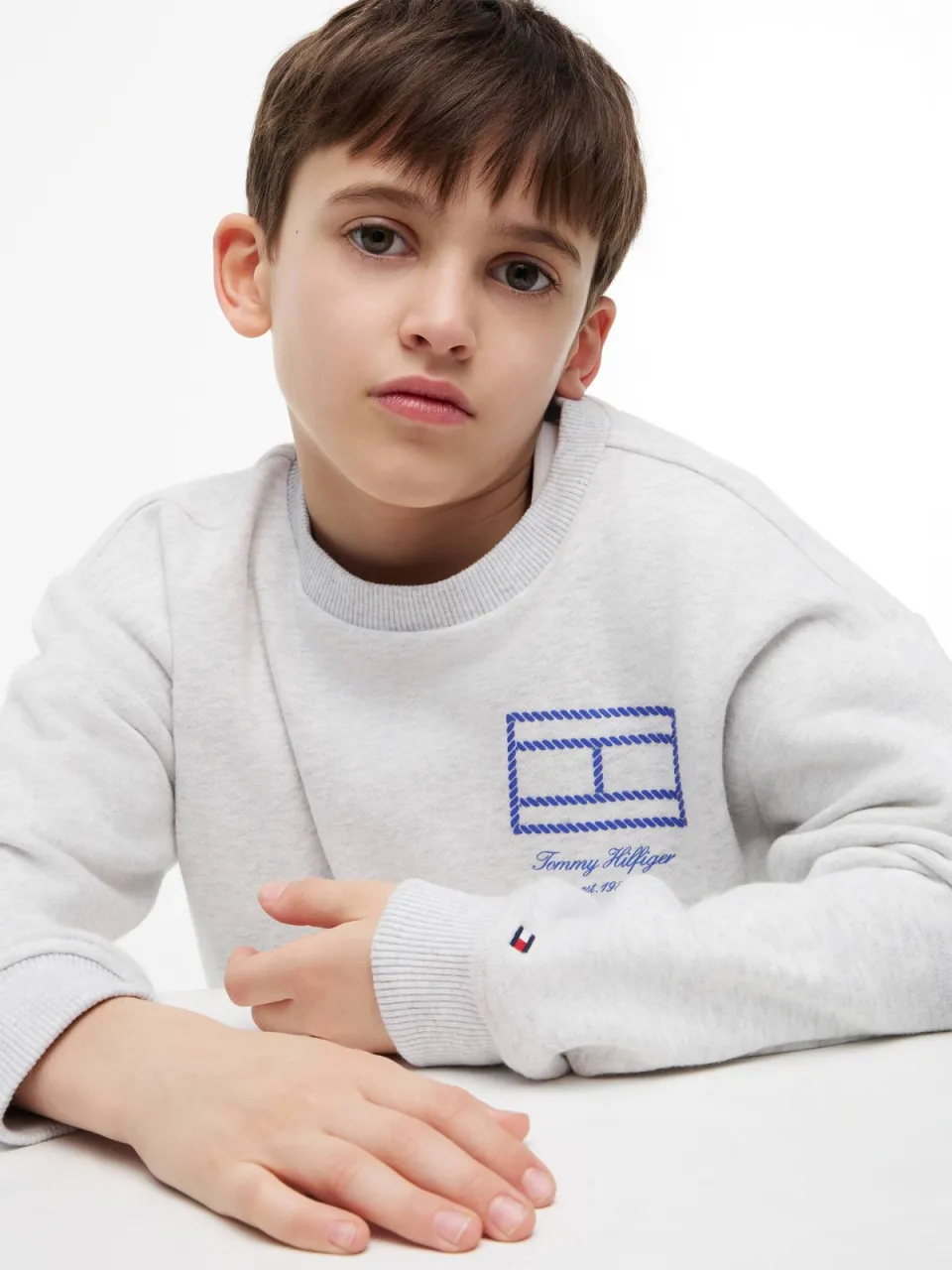 Tommy Hilfiger sweater met print - lichtgrijs, foto 4