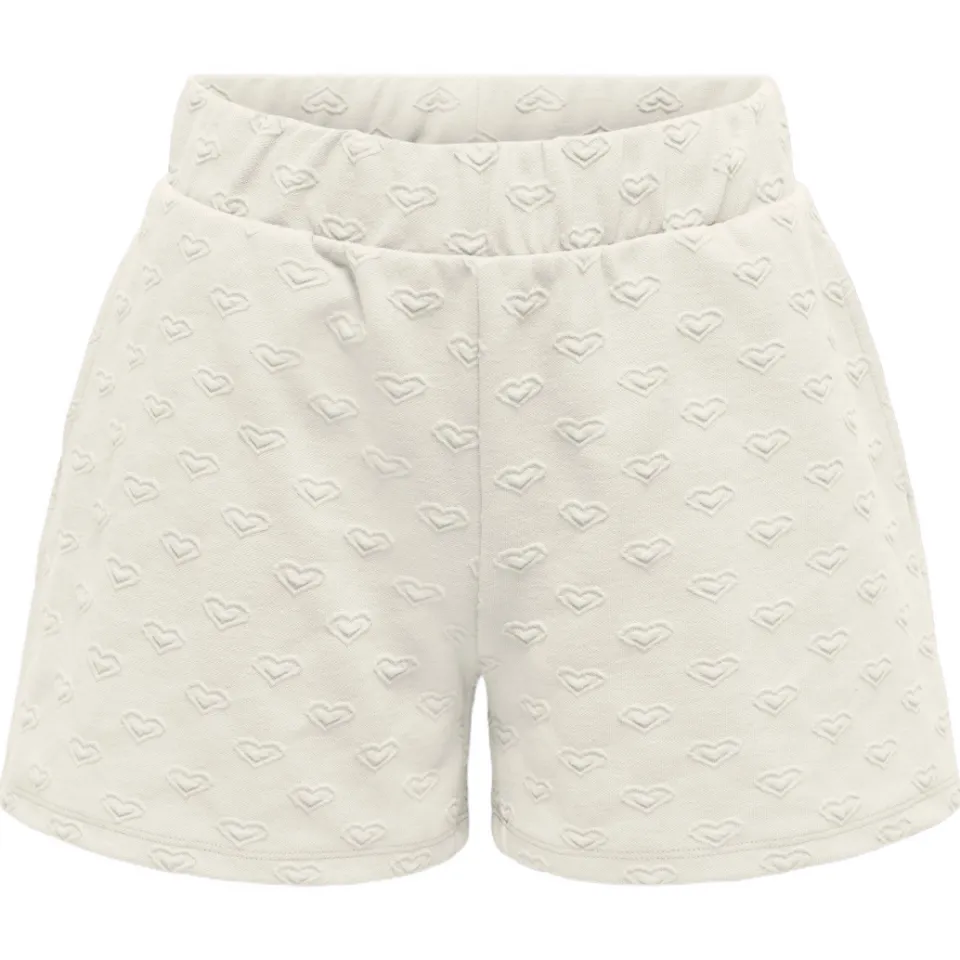Only wide leg short met hartjes ecru